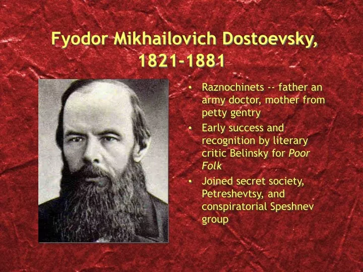 fyodor mikhailovich dostoevsky 1821 1881