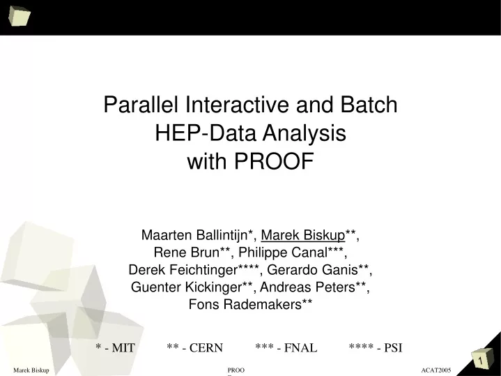 parallel interactive and batch hep data analysis