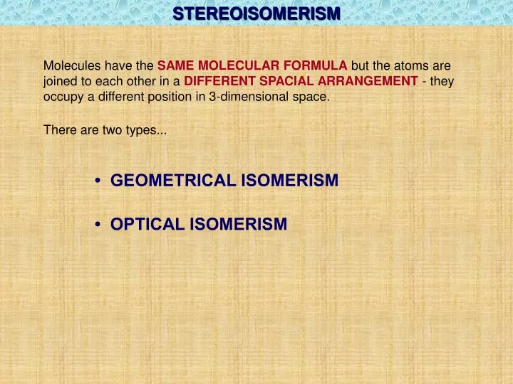 stereoisomerism