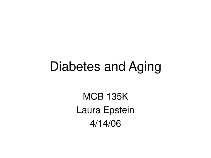 diabetes and aging