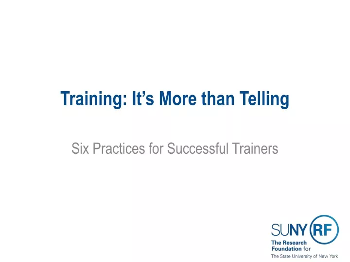 training it s more than telling