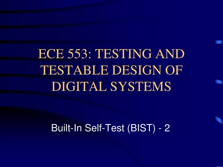 ece 553 testing and testable design of digital systems