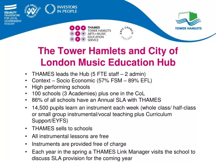 the tower hamlets and city of london music education hub