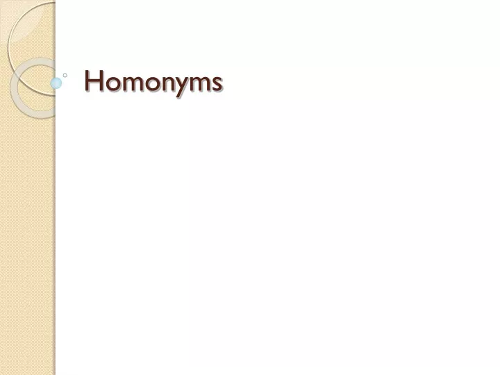 homonyms powerpoint presentation