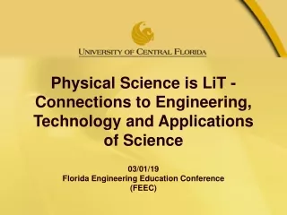 Physical Science is LiT - Connections to Engineering, Technology and Applications of Science