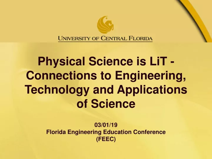 physical science is lit connections to engineering technology and applications of science