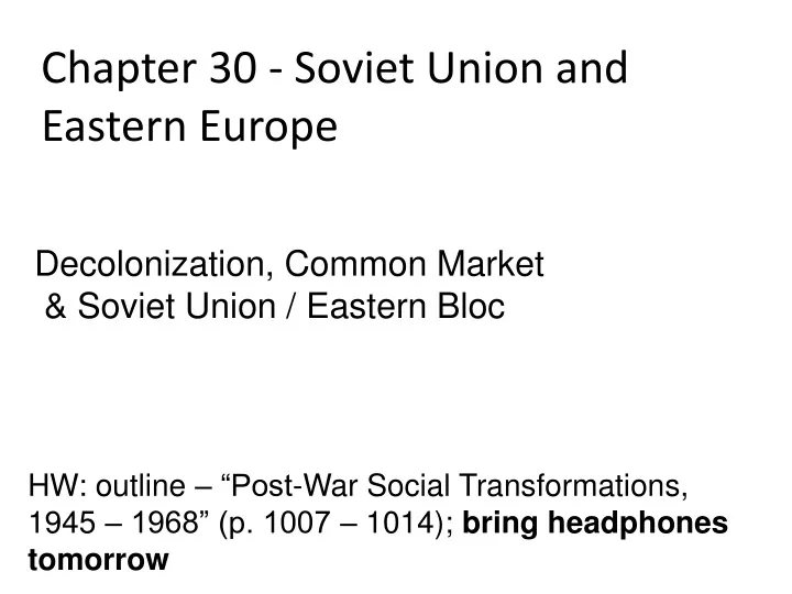 chapter 30 soviet union and eastern europe