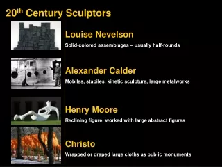 20 th  Century Sculptors