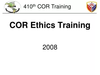 COR Ethics Training