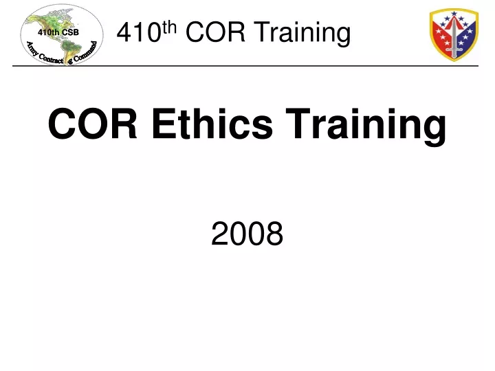 cor ethics training