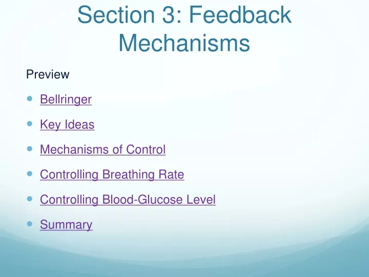 section 3 feedback mechanisms
