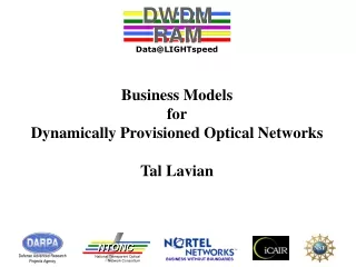 Business Models for Dynamically Provisioned Optical Networks Tal Lavian