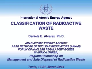 Classification  of  Radioactive Waste Advantages :