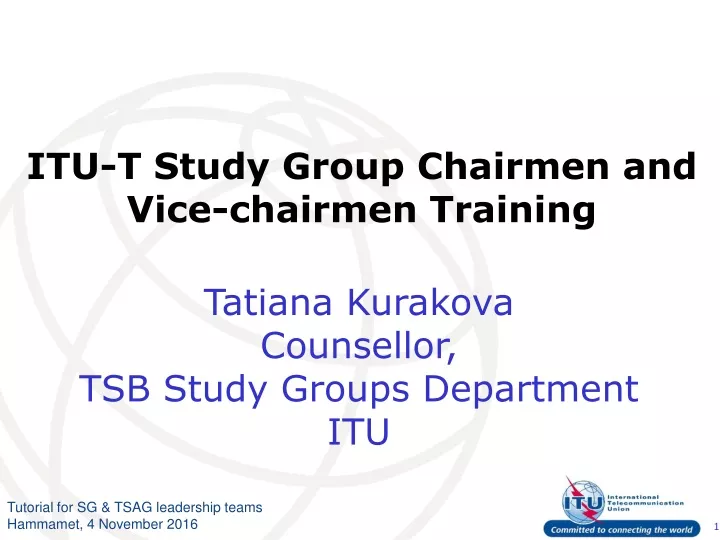 itu t study group chairmen and vice chairmen