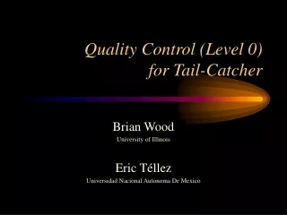 Quality Control (Level 0)  for Tail-Catcher