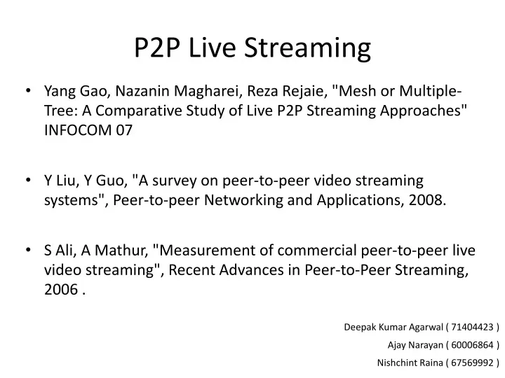 p2p live streaming