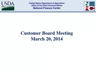 Customer Board Meeting  March 20, 2014