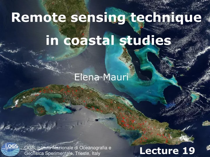remote sensing technique in coastal studies