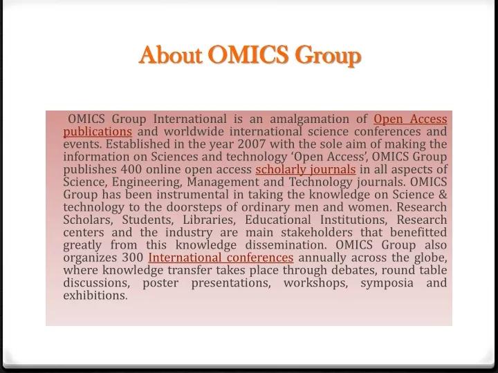 about omics group