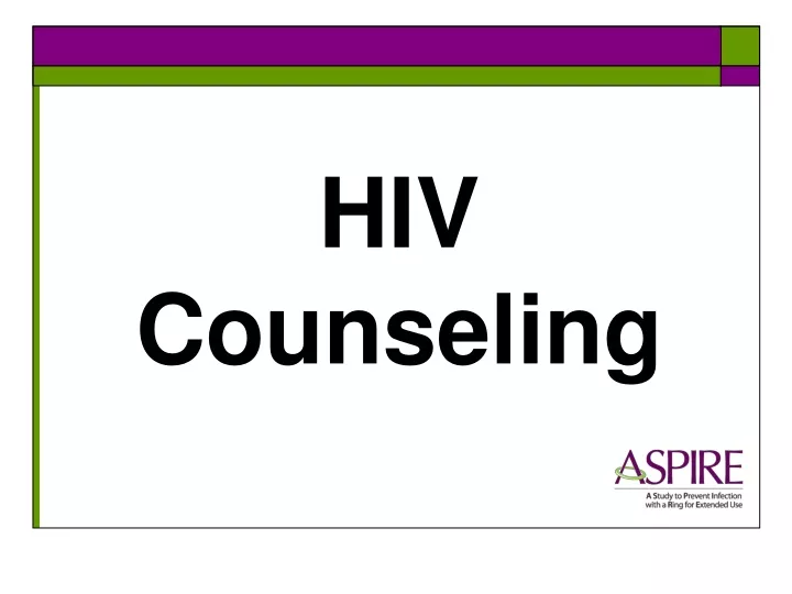 hiv counseling