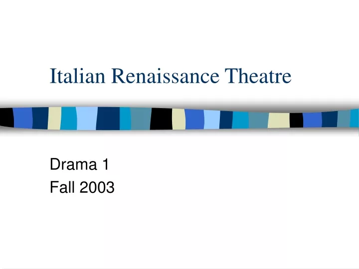 italian renaissance theatre