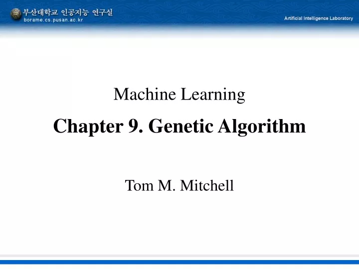 machine learning chapter 9 genetic algorithm