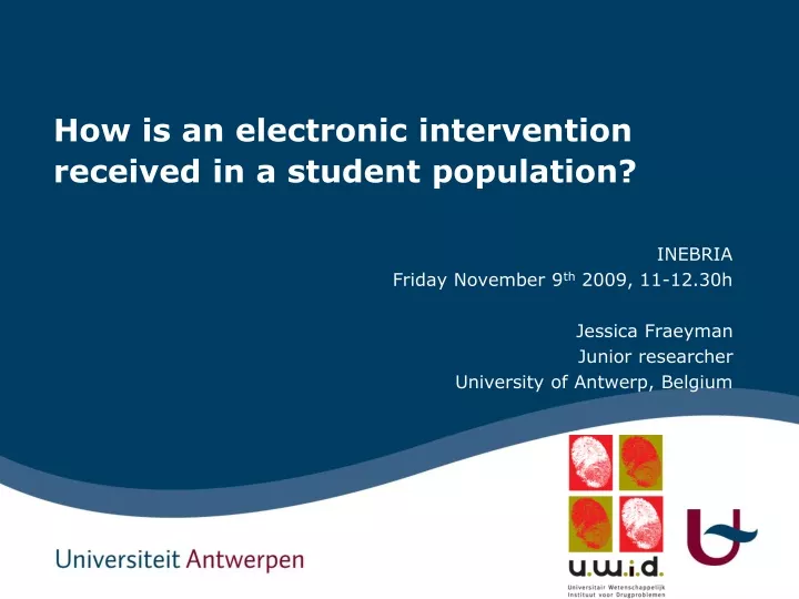 how is an electronic intervention received in a student population