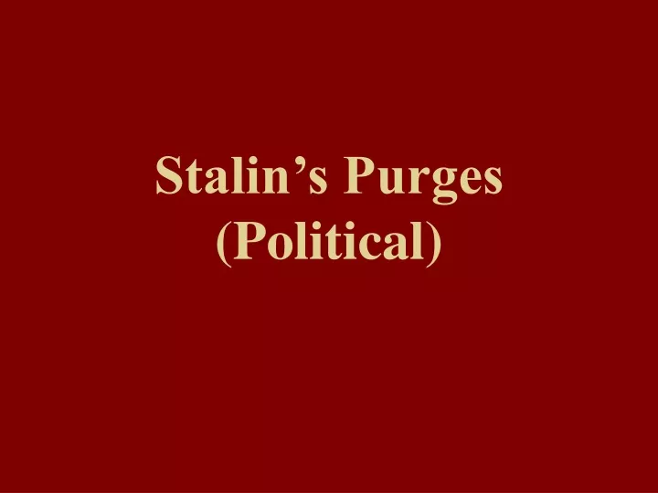 stalin s purges political