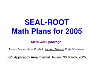 SEAL-ROOT  Math Plans for 2005