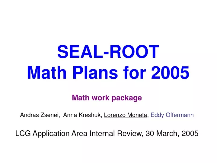 seal root math plans for 2005