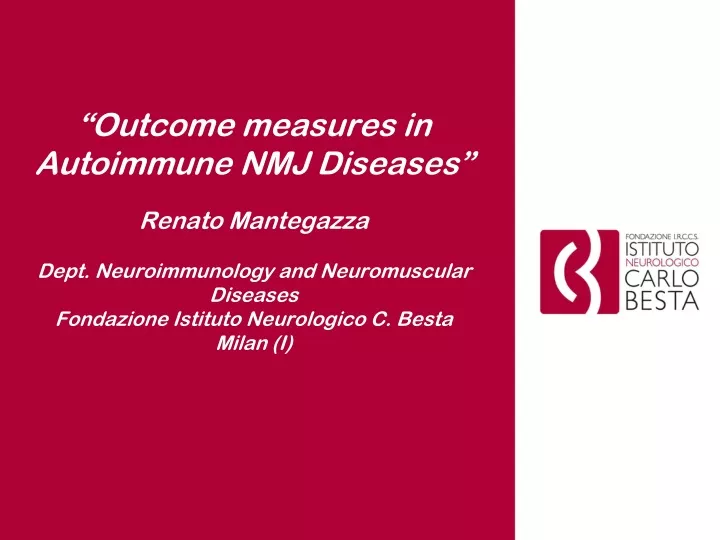 outcome measures in autoimmune nmj diseases