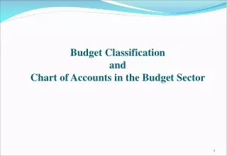 Budget Classification 	and Chart of Accounts in the Budget Sector