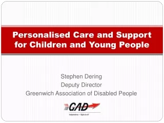 Personalised Care and Support for Children and Young People