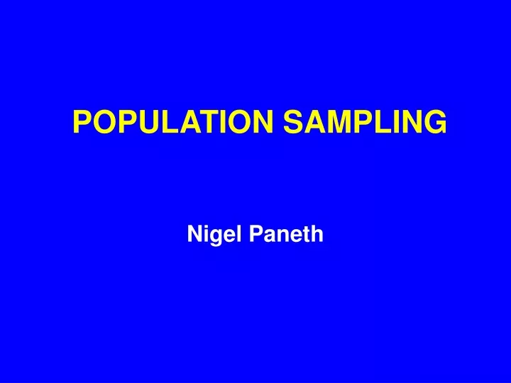 population sampling