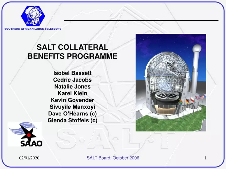 salt collateral benefits programme isobel bassett