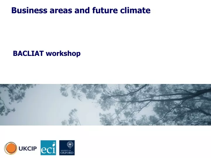 business areas and future climate