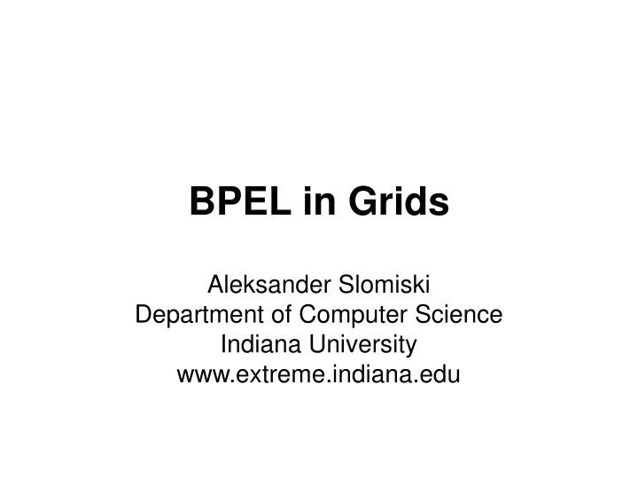 bpel in grids