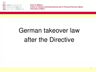 German takeover law  after the  D irective