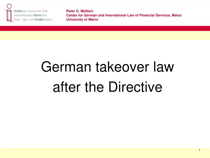 german takeover law after the d irective