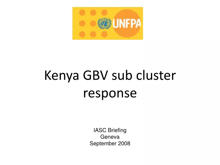 kenya gbv sub cluster response