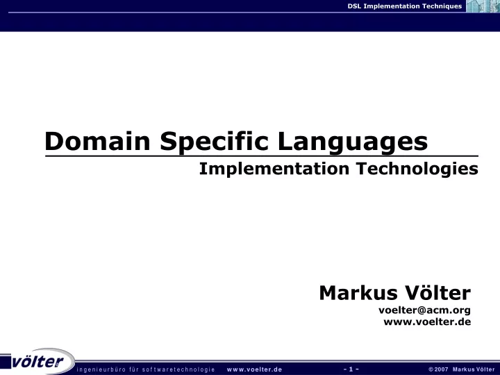 domain specific languages