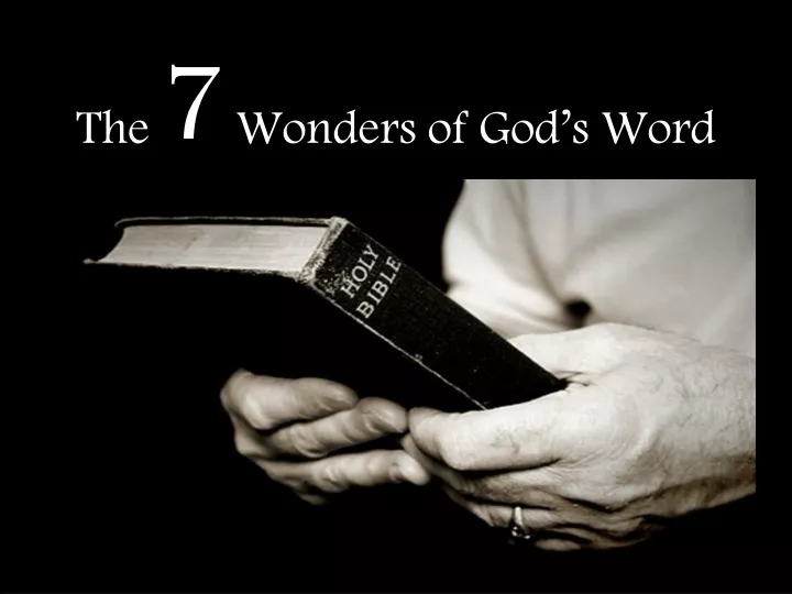 the 7 wonders of god s word