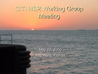 CITI HSR Working Group Meeting