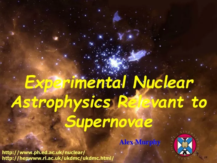 experimental nuclear astrophysics relevant