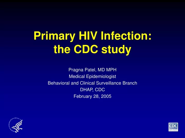 primary hiv infection the cdc study