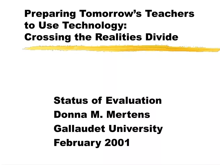 preparing tomorrow s teachers to use technology crossing the realities divide