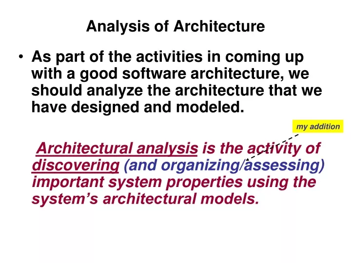analysis of architecture