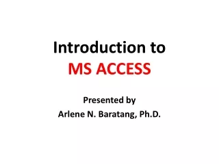 Introduction to  MS ACCESS