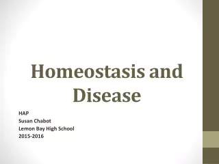 Homeostasis and Disease