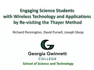 Engaging Science Students  with Wireless Technology and Applications